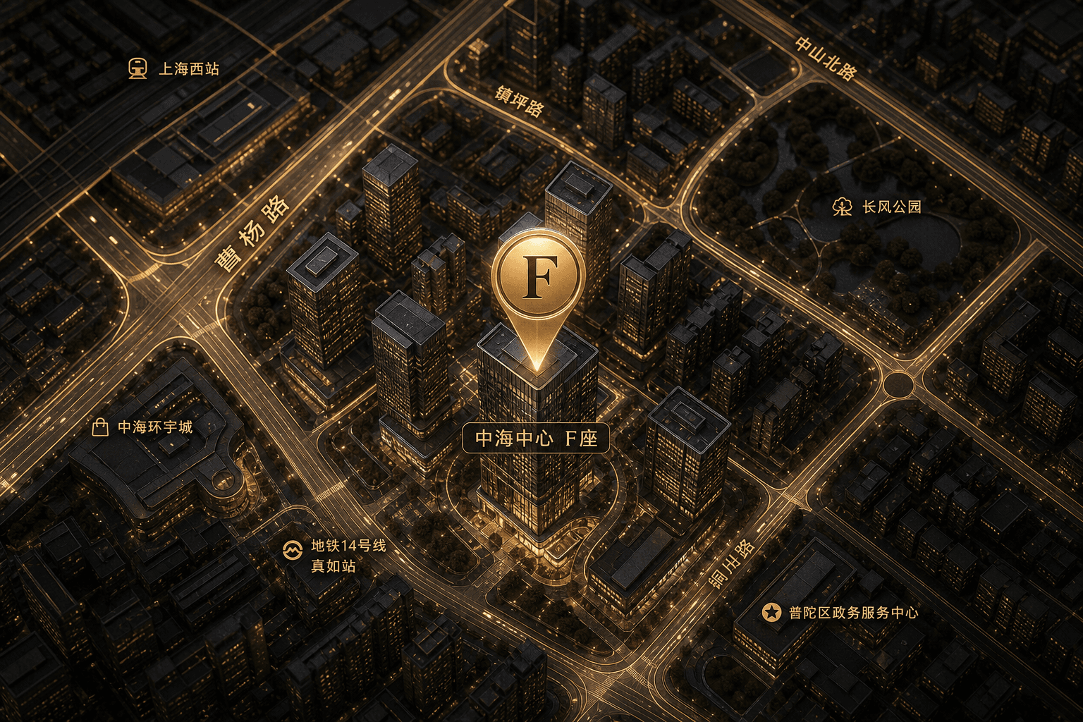 中海中心 F 座定位地图